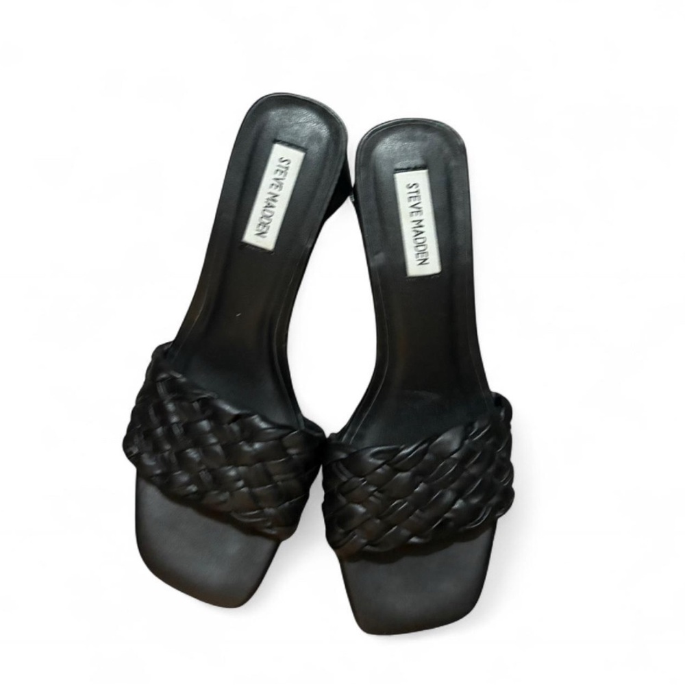 Steve Madden Black Braided Heels